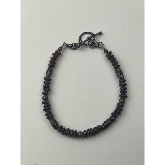 Sterling Silver Heart Pendant Amethyst Beaded Necklace 18" & Bracelet 7.5" Set - Picture 3 of 15